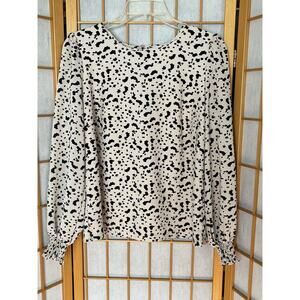 Melloday Pullover Blouse Elastic Cuff Poet Sleeves size Medium Workwear